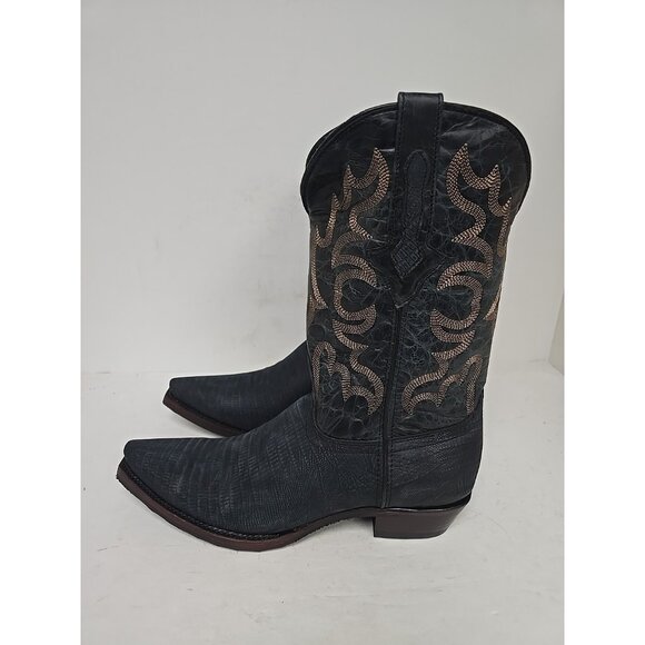 Dingo Men's DI 107 The Duke Snip Leather Pull On Western Boot Navy Size 10D - Picture 4 of 6